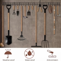 Set 4 organizatoare pentru unelte si scule de gradina, metal, negru, 40 x 12 cm, Vivo GH160